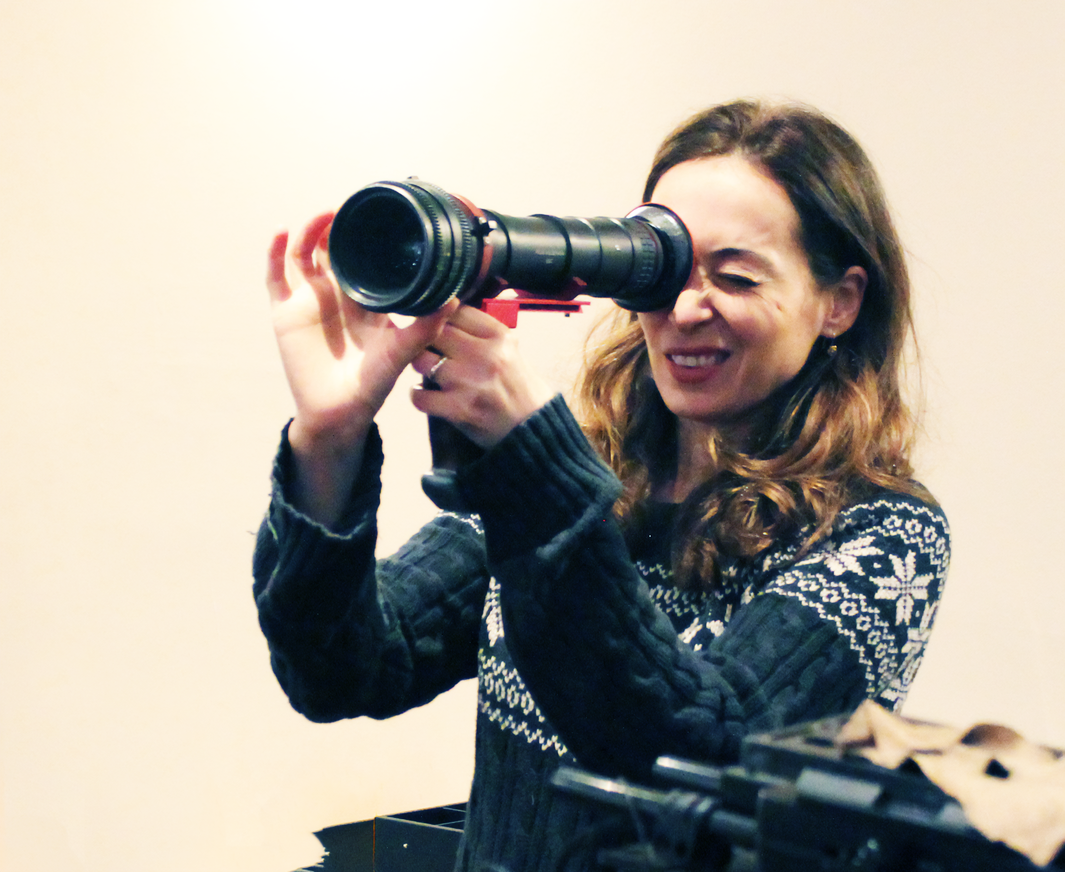 Puna Hajimohammadi with camera lens